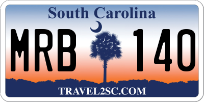SC license plate MRB140
