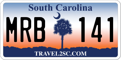 SC license plate MRB141