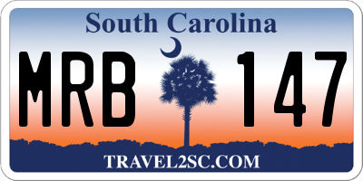 SC license plate MRB147