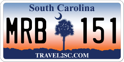 SC license plate MRB151