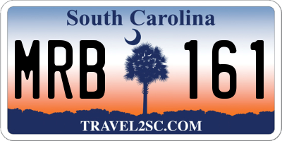SC license plate MRB161