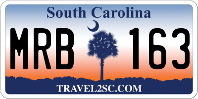 SC license plate MRB163