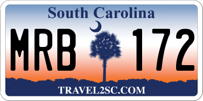 SC license plate MRB172