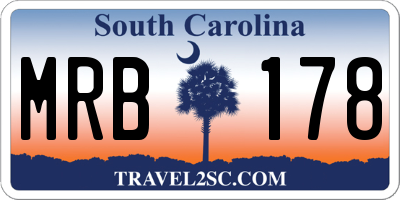 SC license plate MRB178
