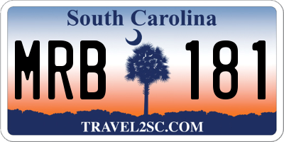 SC license plate MRB181