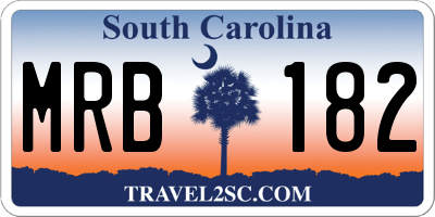 SC license plate MRB182