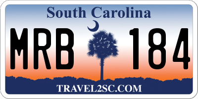 SC license plate MRB184