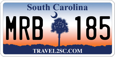 SC license plate MRB185