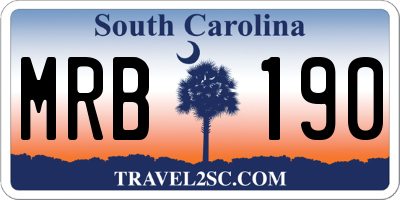 SC license plate MRB190