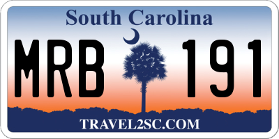 SC license plate MRB191