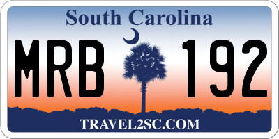 SC license plate MRB192