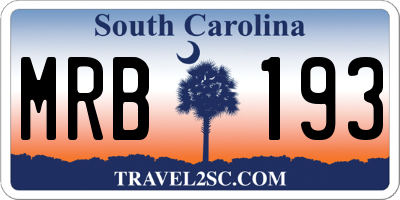 SC license plate MRB193