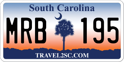 SC license plate MRB195