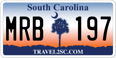 SC license plate MRB197