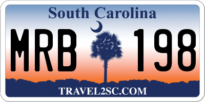 SC license plate MRB198