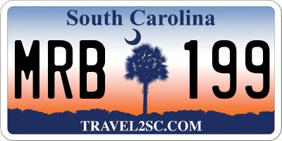 SC license plate MRB199