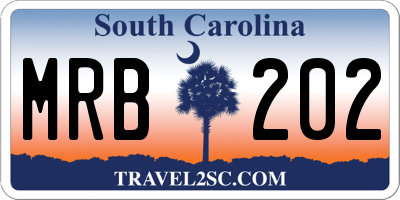 SC license plate MRB202