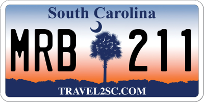 SC license plate MRB211