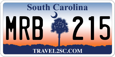 SC license plate MRB215