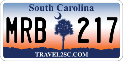SC license plate MRB217