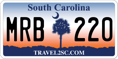 SC license plate MRB220