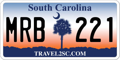 SC license plate MRB221
