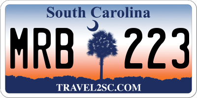 SC license plate MRB223