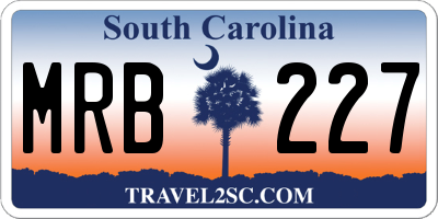 SC license plate MRB227
