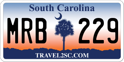 SC license plate MRB229