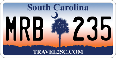SC license plate MRB235