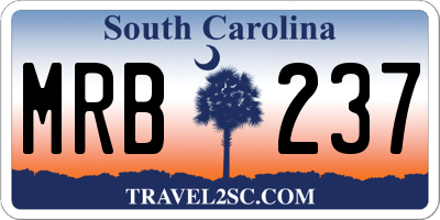 SC license plate MRB237