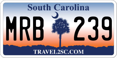 SC license plate MRB239