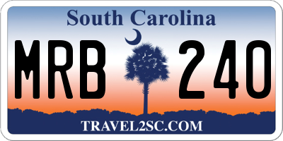 SC license plate MRB240