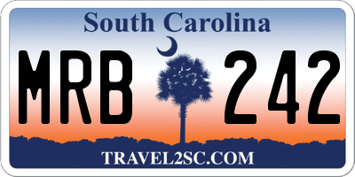 SC license plate MRB242