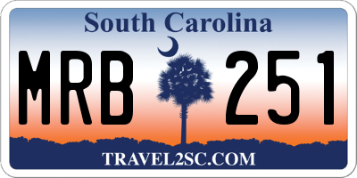 SC license plate MRB251