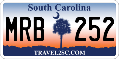 SC license plate MRB252