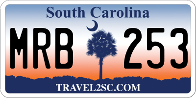 SC license plate MRB253