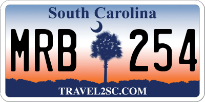SC license plate MRB254