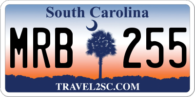 SC license plate MRB255