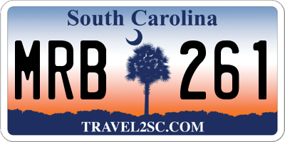 SC license plate MRB261
