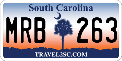 SC license plate MRB263