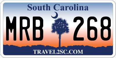 SC license plate MRB268