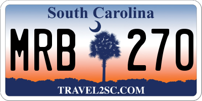 SC license plate MRB270