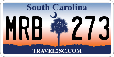 SC license plate MRB273