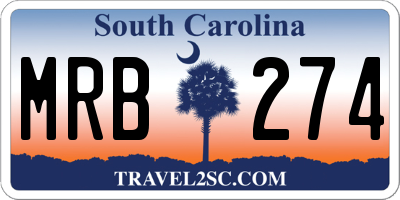 SC license plate MRB274