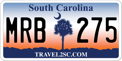 SC license plate MRB275