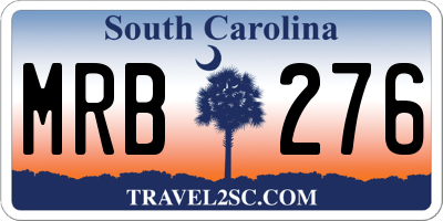 SC license plate MRB276