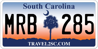 SC license plate MRB285