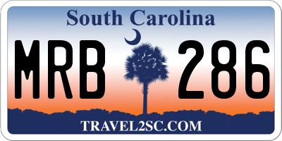 SC license plate MRB286