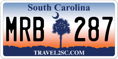 SC license plate MRB287